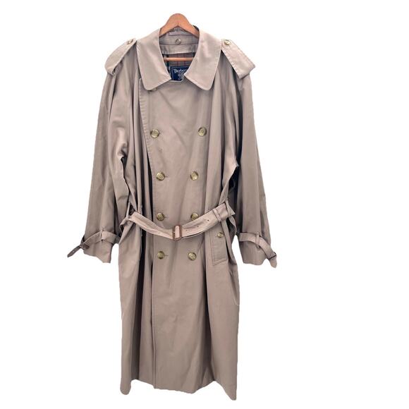 Vintage Burberrys of London Tan Trench Coat with Nova Check Lining Mens 44 - Picture 1 of 16